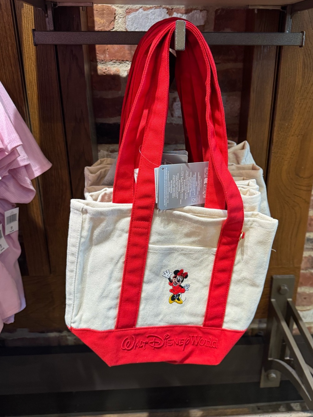 2026 Walt Disney World Park Minnie Mouse Canvas Mini Tote Bag New